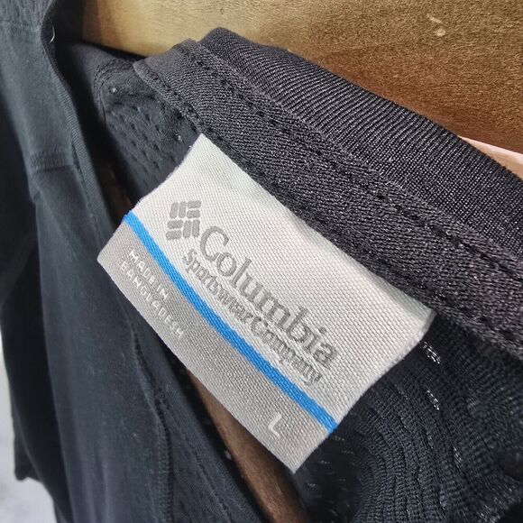 Columbia Shirt Womens Large Black Long Sleeve Tech Running Hiking Mesh Crew - Picture 3 of 13